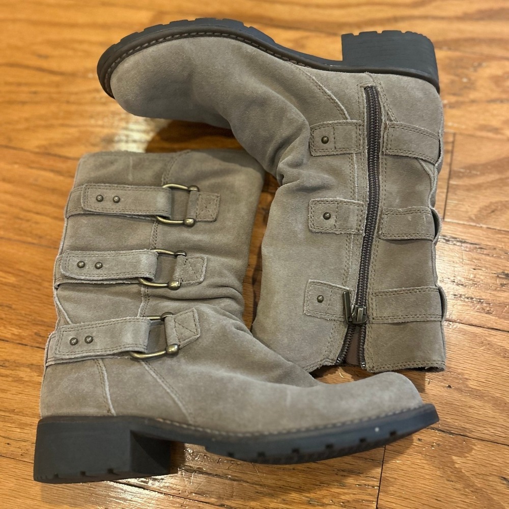 Clarks Orinocco Kick Suede Moto Steamfunk Grunge Whimsgoth Boot SZ 6.5